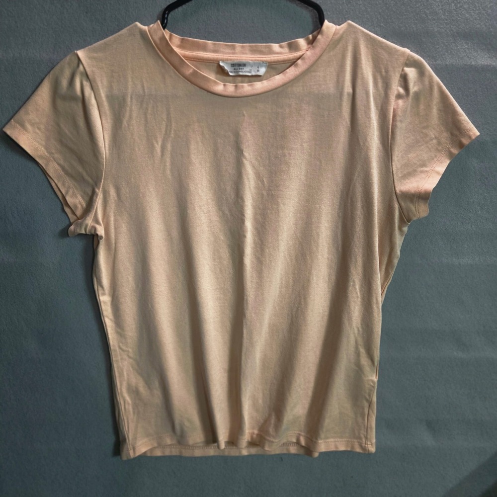 Cotton On Body Blush Pink Fitted Baby Tee Womens Large Stretch Basic Top